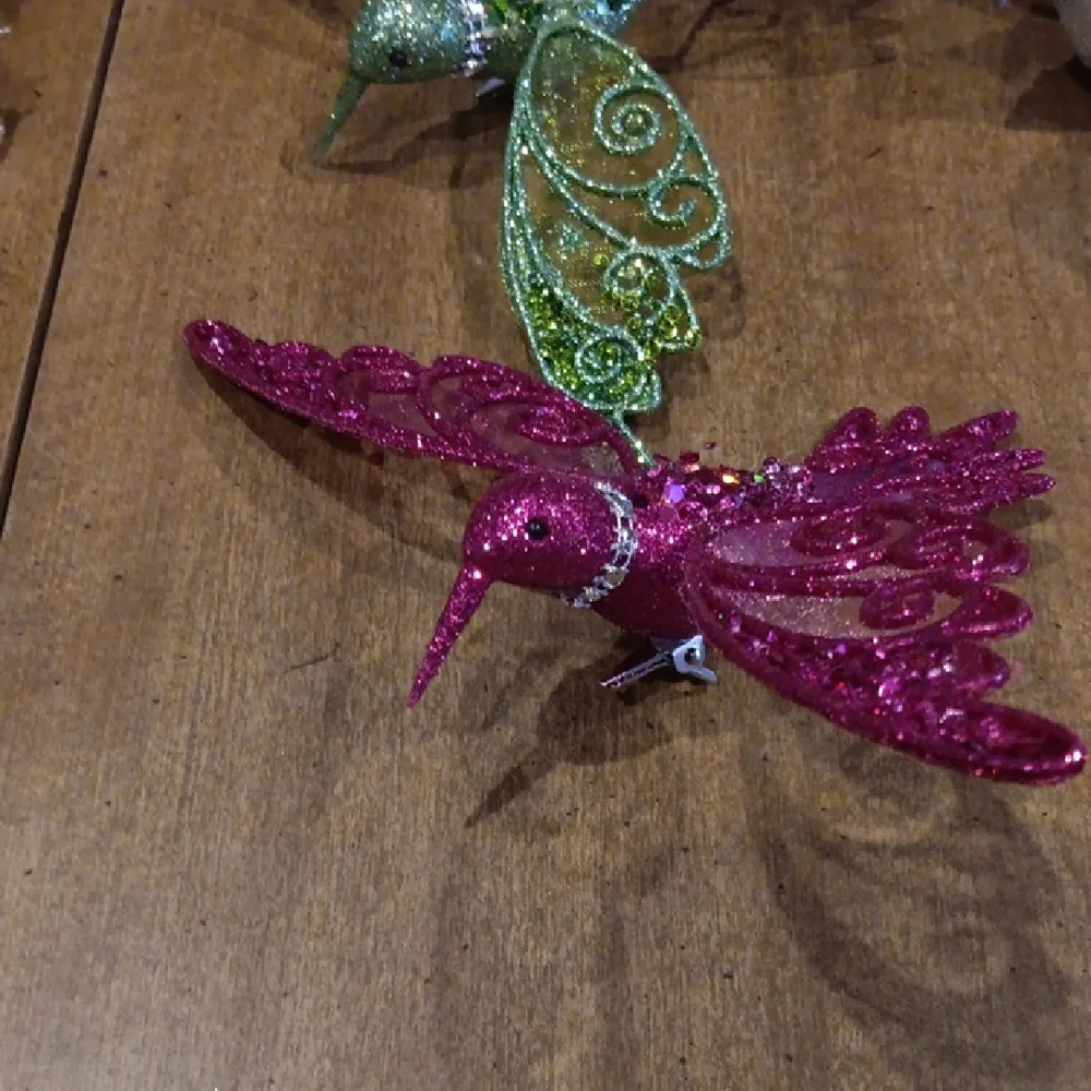 Source Unknown Glitter Bird Ornament Collection